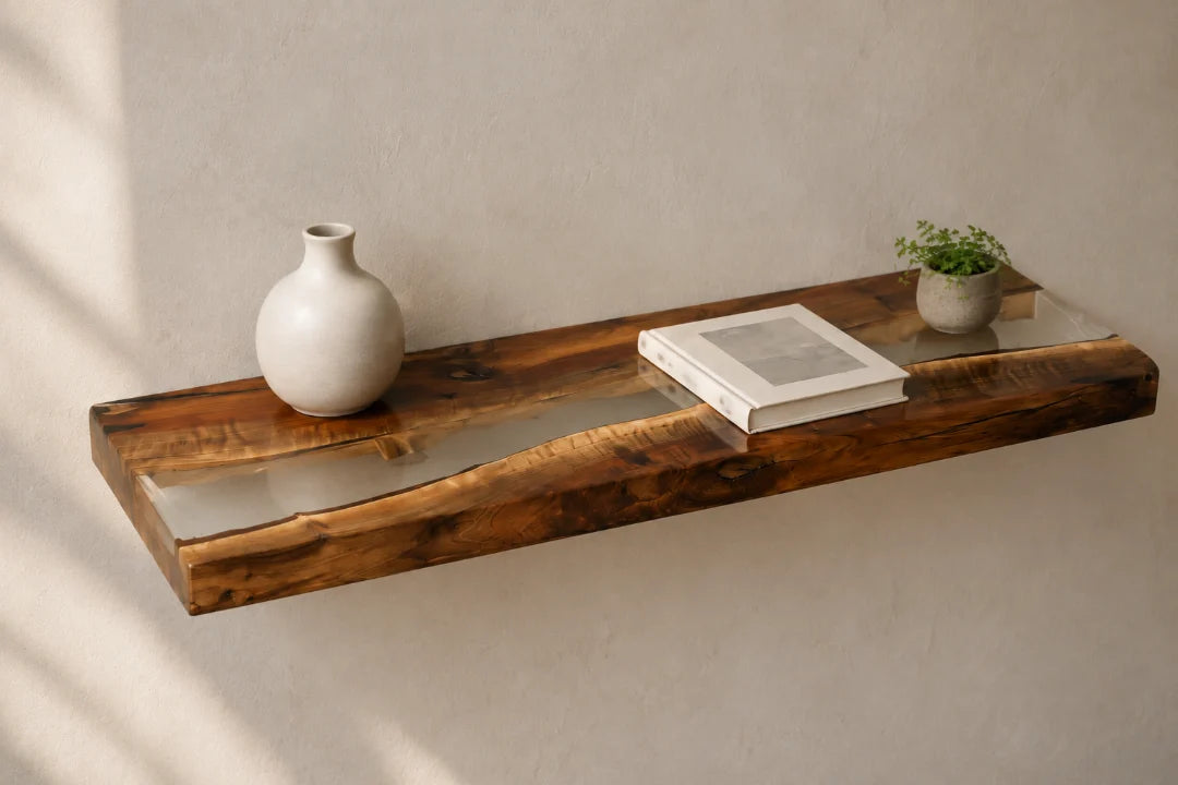 Clear Horizon Crystal Clear Epoxy Wall Shelf WS01
