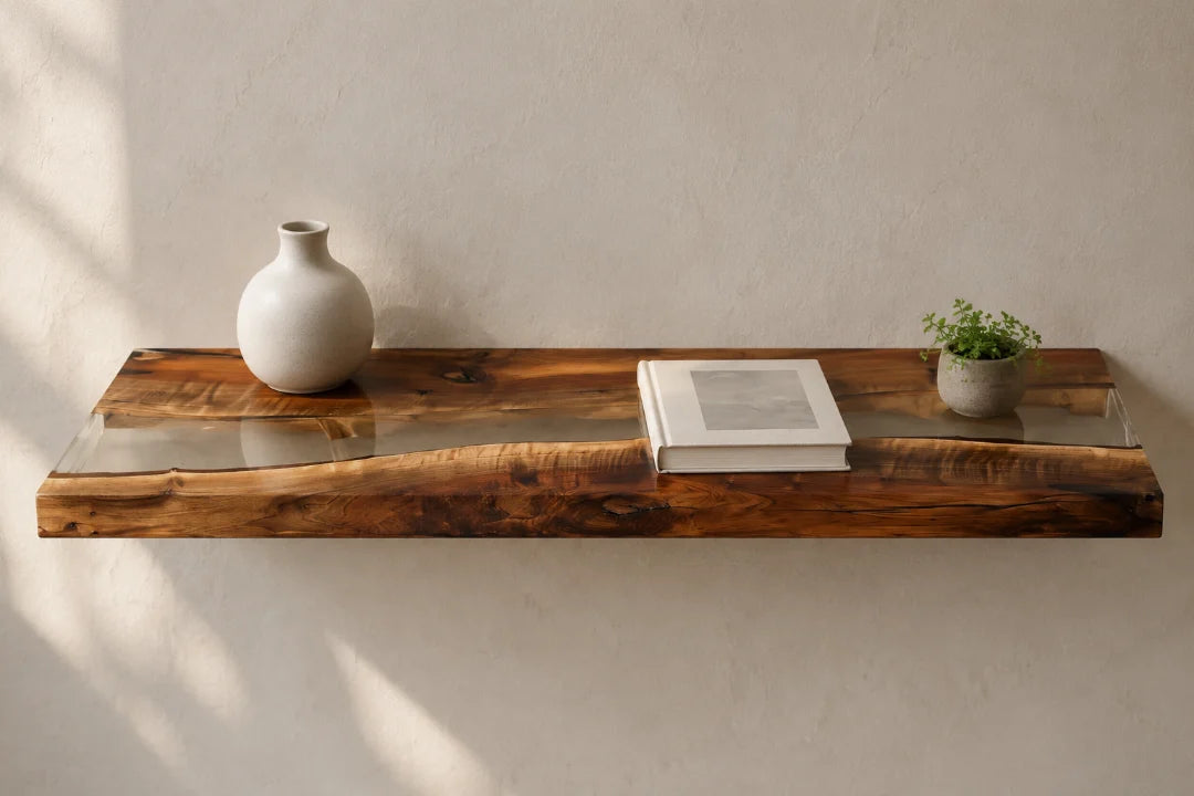 Clear Horizon Crystal Clear Epoxy Wall Shelf WS01