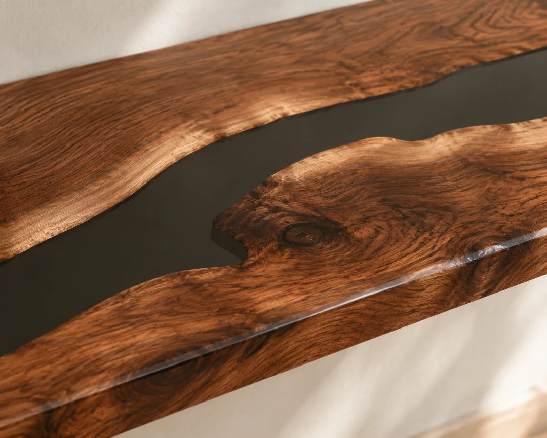 Black Cut Jet Black Epoxy Wall Shelf WS03