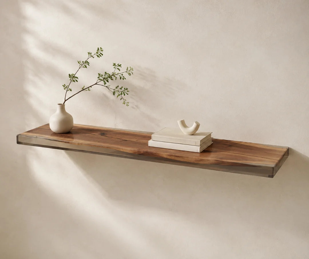 Natural Span Crystal Clear Epoxy Wall Shelf WS04