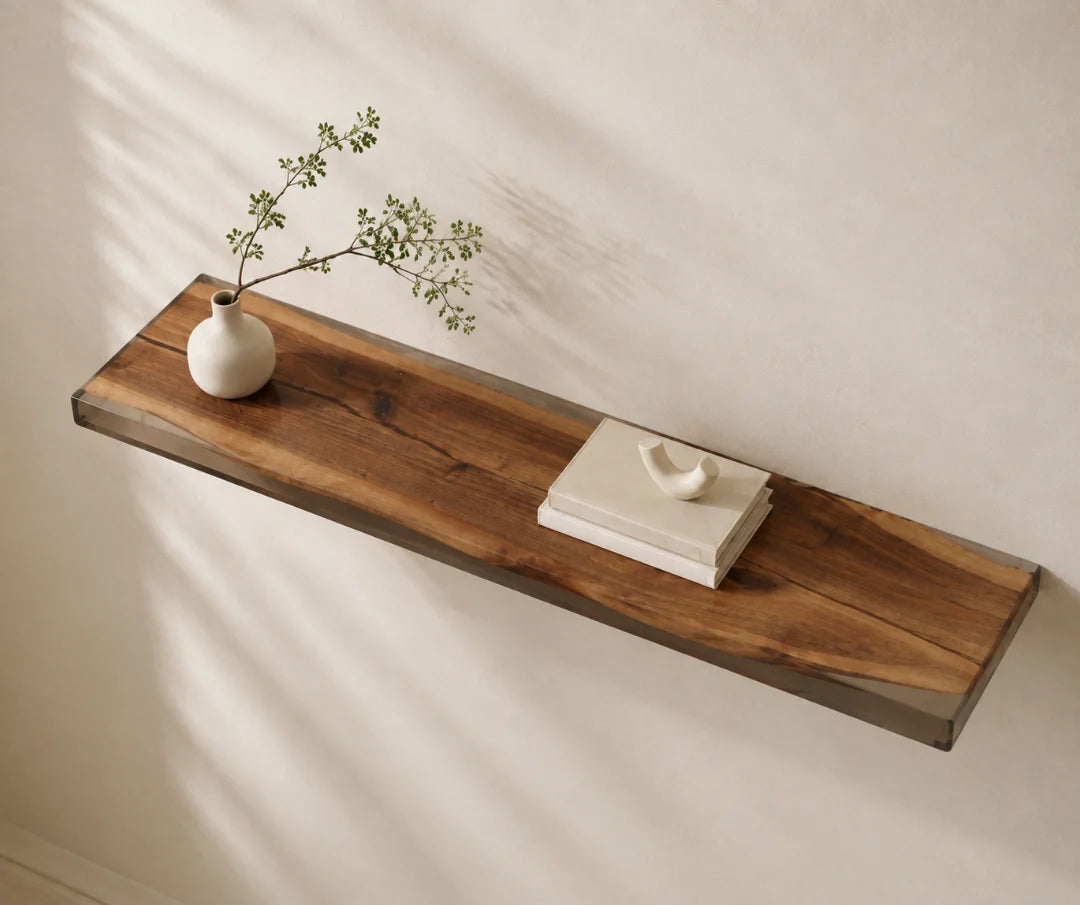 Natural Span Crystal Clear Epoxy Wall Shelf WS04