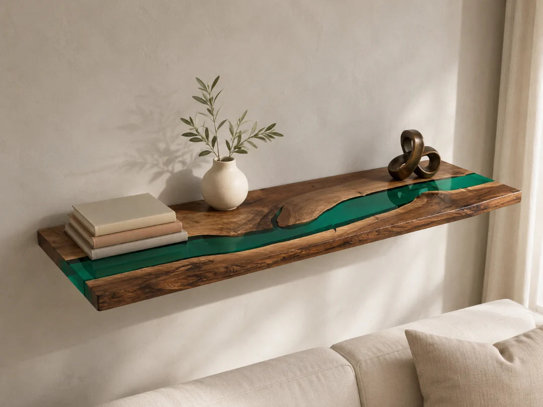 Emerald Stream Emerald Green Epoxy Wall Shelf WS05
