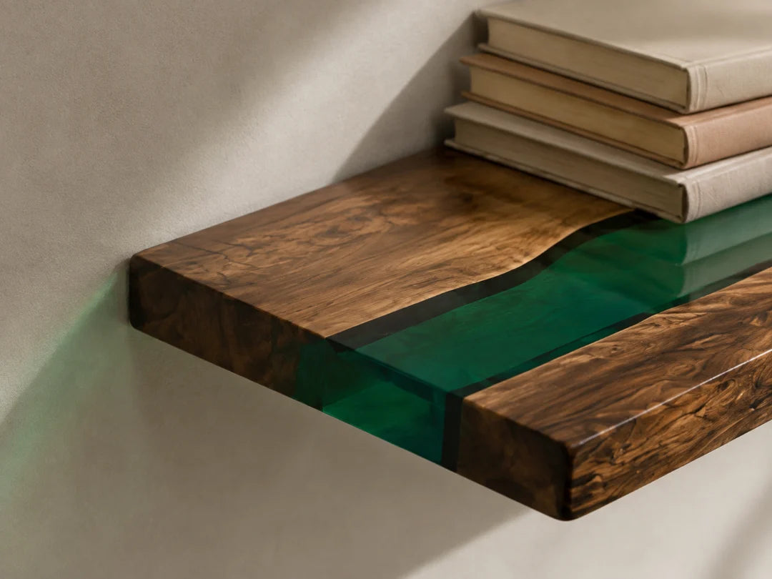 Emerald Stream Emerald Green Epoxy Wall Shelf WS05