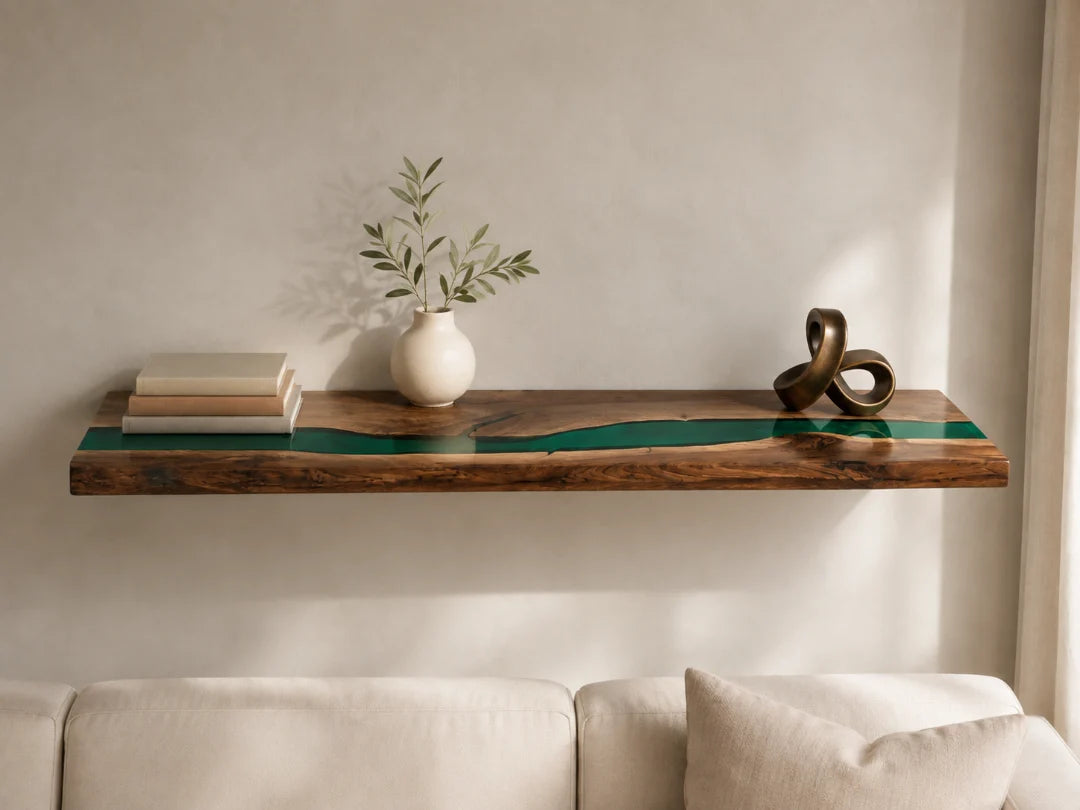 Emerald Stream Emerald Green Epoxy Wall Shelf WS05