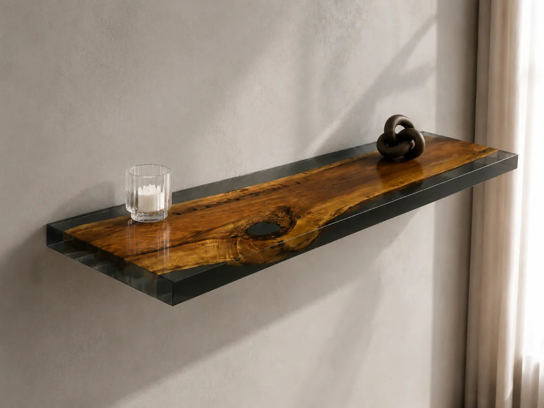 Smoke Frame Smoky Gray Epoxy Wall Shelf WS06