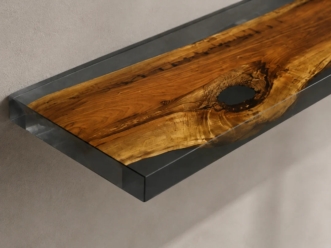 Smoke Frame Smoky Gray Epoxy Wall Shelf WS06