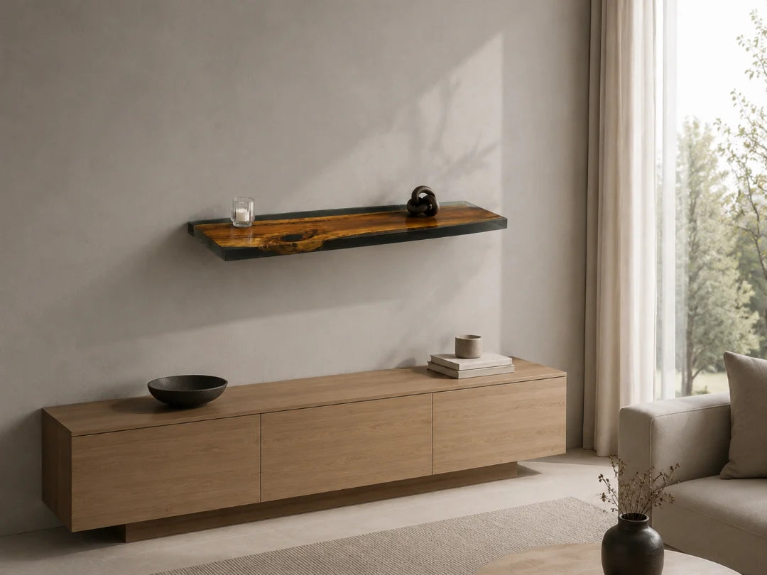 Smoke Frame Smoky Gray Epoxy Wall Shelf WS06