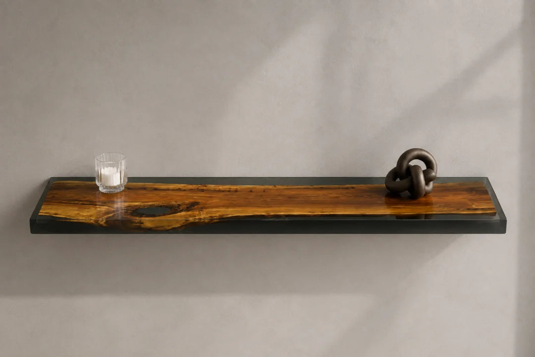 Smoke Frame Smoky Gray Epoxy Wall Shelf WS06