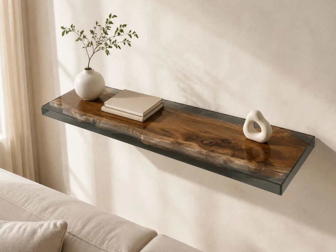 Clear Frame Crystal Clear Epoxy Wall Shelf WS07