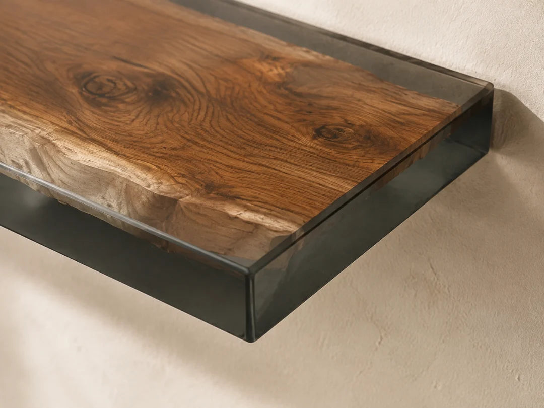 Clear Frame Crystal Clear Epoxy Wall Shelf WS07
