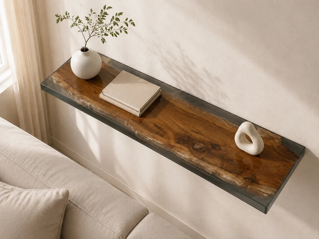 Clear Frame Crystal Clear Epoxy Wall Shelf WS07