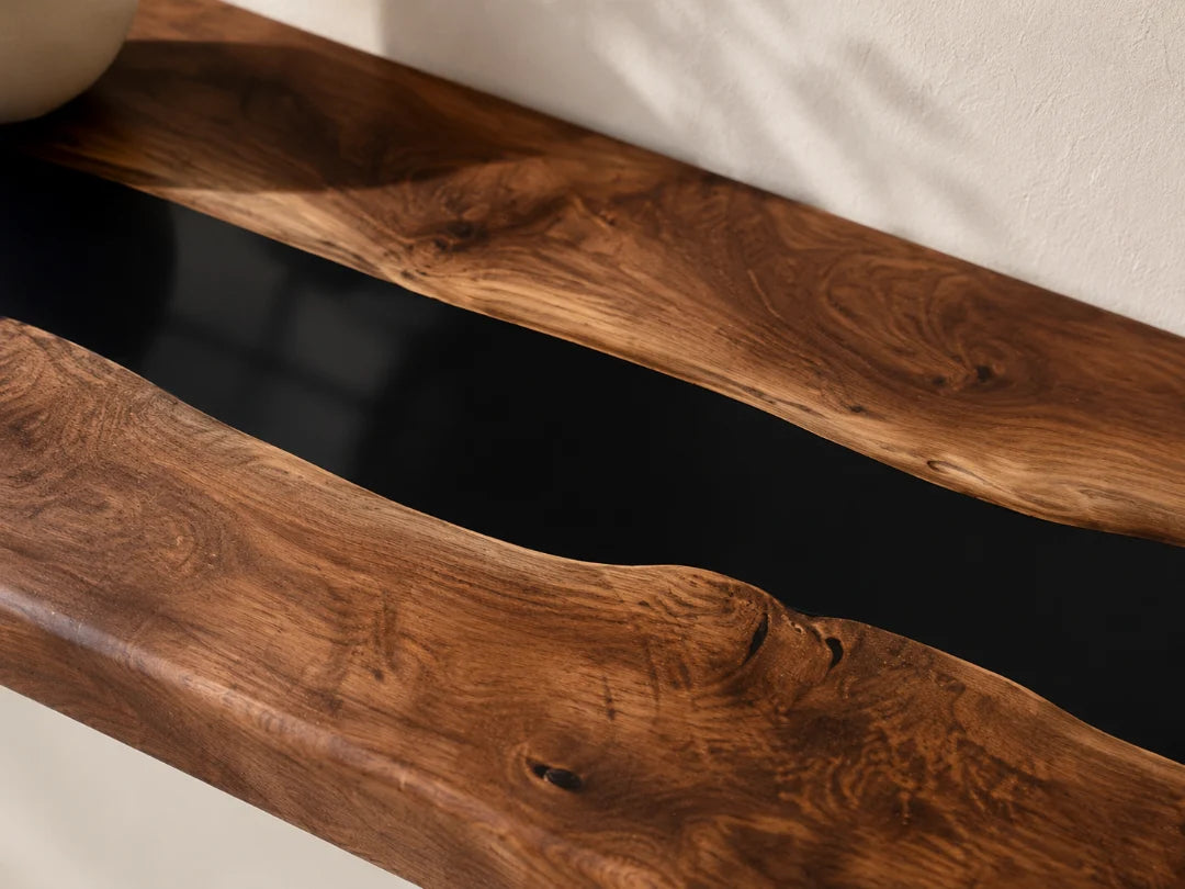 Midnight River Jet Black Epoxy Wall Shelf WS09