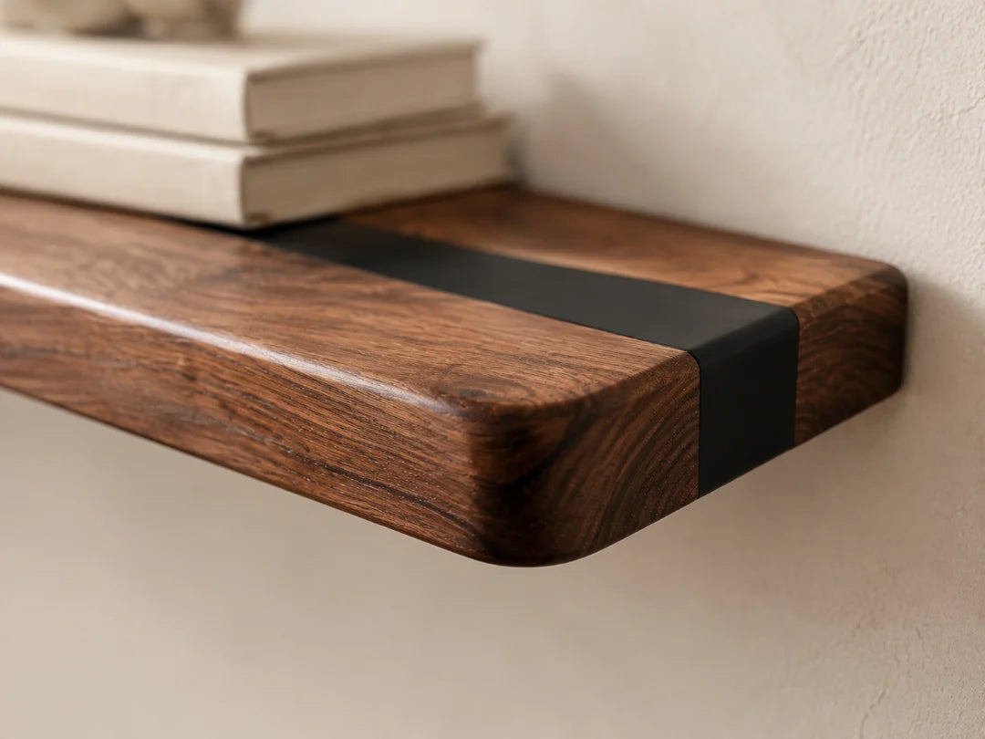 Midnight River Jet Black Epoxy Wall Shelf WS09