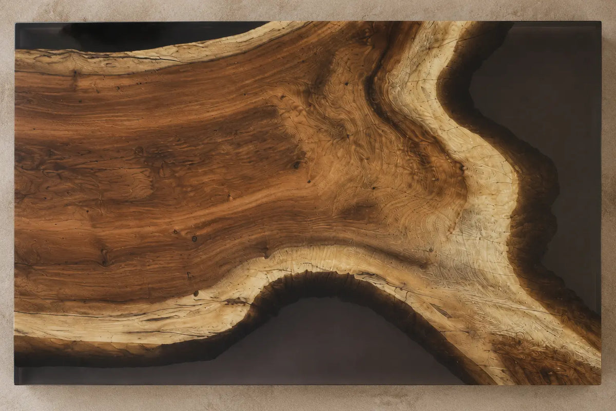 Smoky Horizon Smoky Black Transparent Epoxy Walnut Coffee Table CFT20