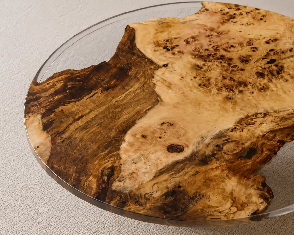 Amber Halo Crystal Clear Epoxy Poplar Coffee Table CFT34