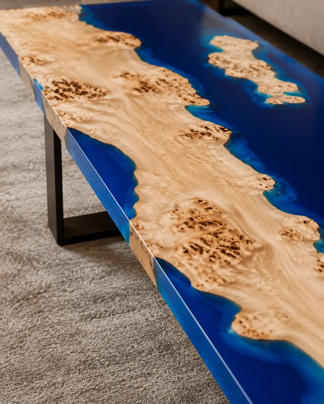 Cobalt Delta Cobalt Blue Epoxy River Poplar Coffee Table CFT39