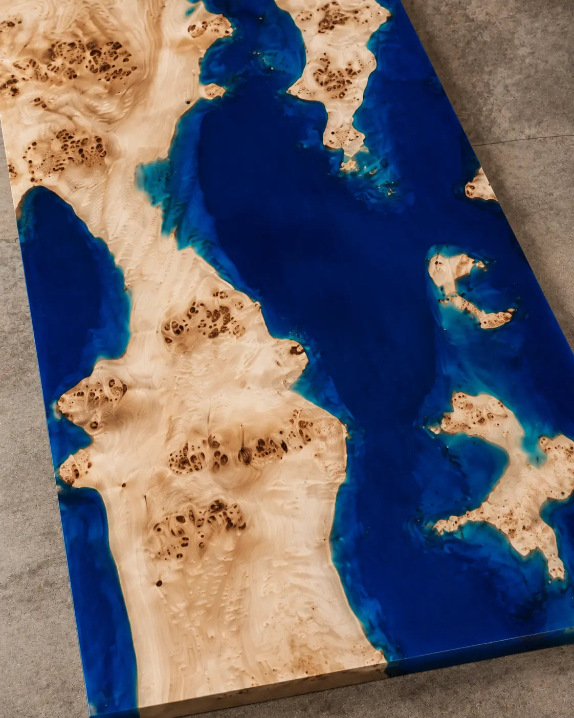 Cobalt Delta Cobalt Blue Epoxy River Poplar Coffee Table CFT39