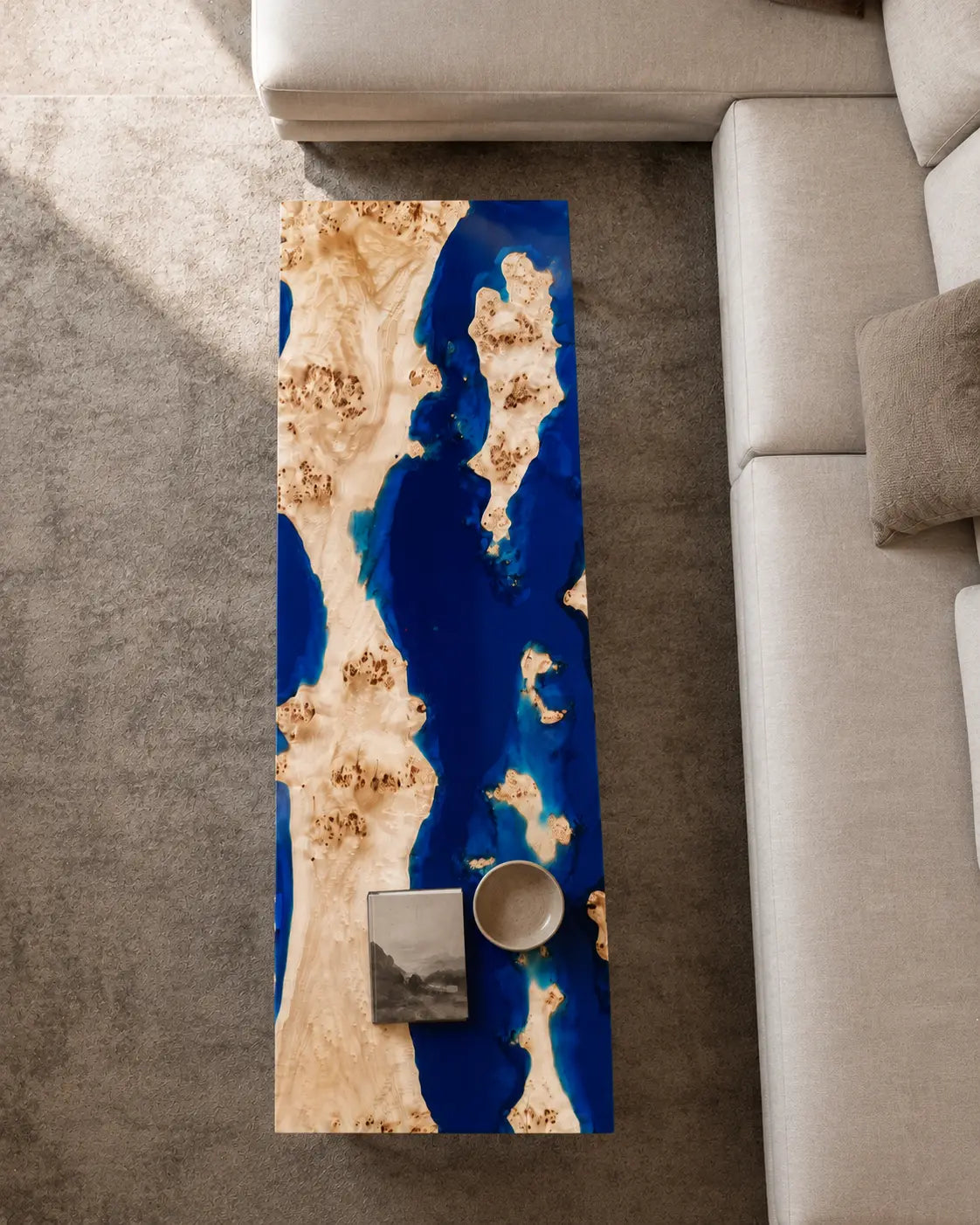 Cobalt Delta Cobalt Blue Epoxy River Poplar Coffee Table CFT39