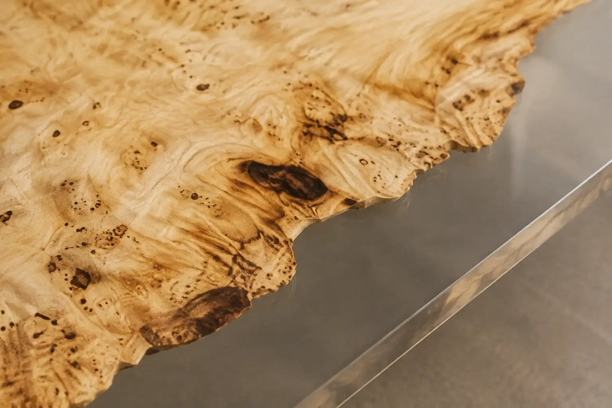 Lucent Burl Crystal Clear Epoxy Poplar Coffee Table CFT40