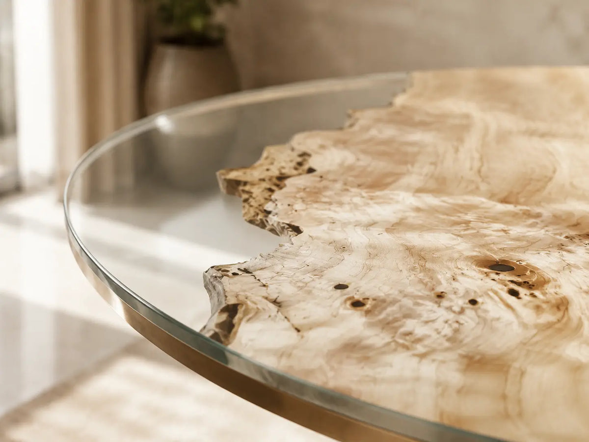 Lucent Halo Crystal Clear Epoxy Poplar Dining Table DT64