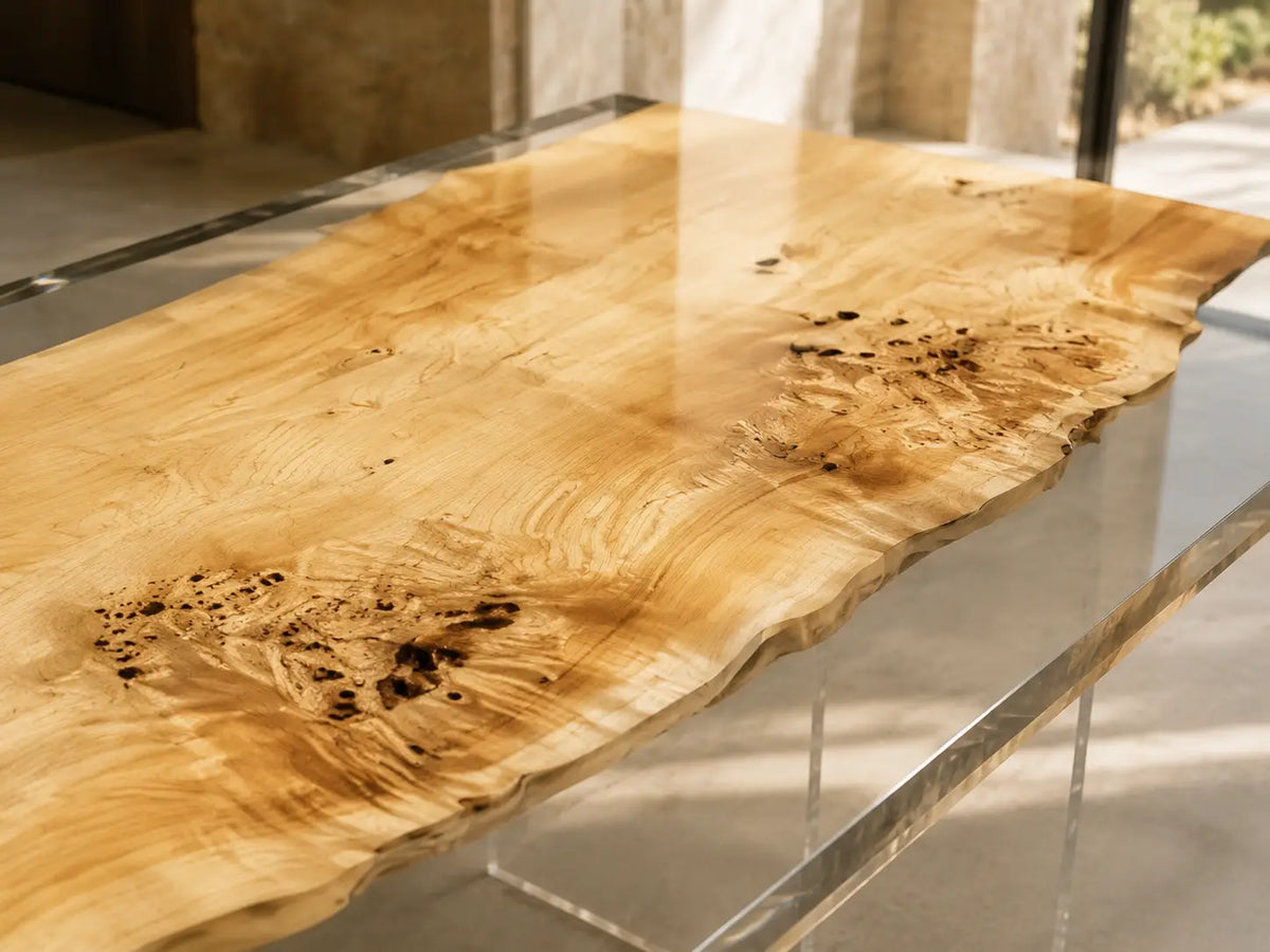 Lucent Plain Crystal Clear Epoxy Poplar Dining Table DT69