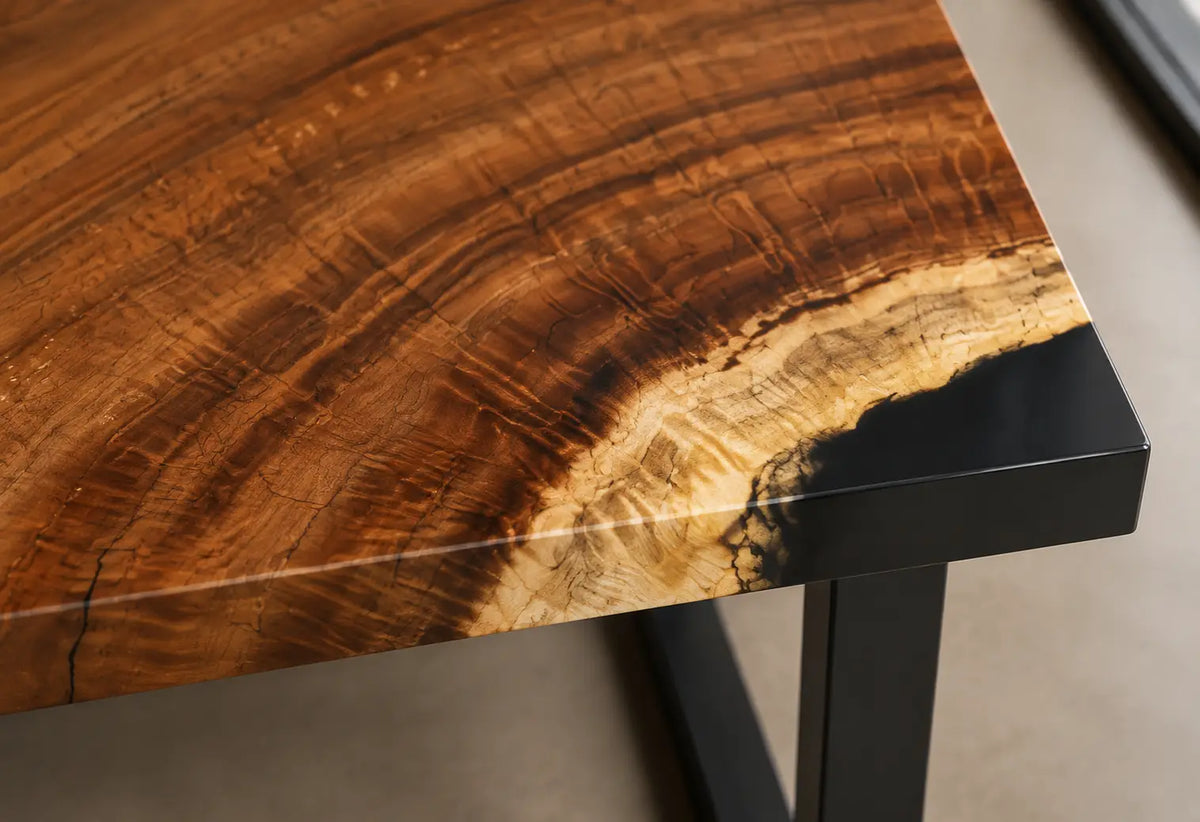 Clear Passage Crystal Clear Epoxy River Walnut Office Desk OD10