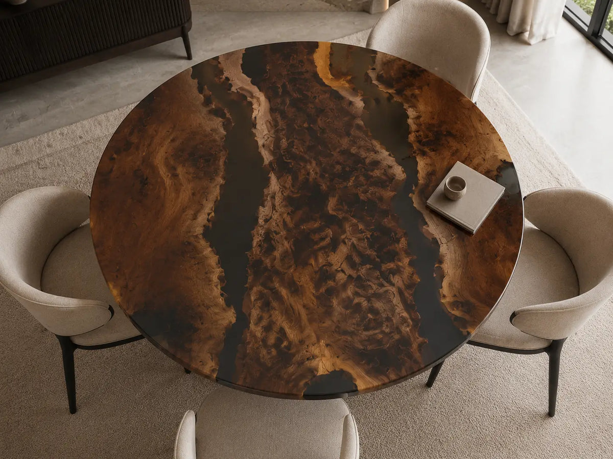 Clearland Poplar Epoxy Round Dining Table RT38
