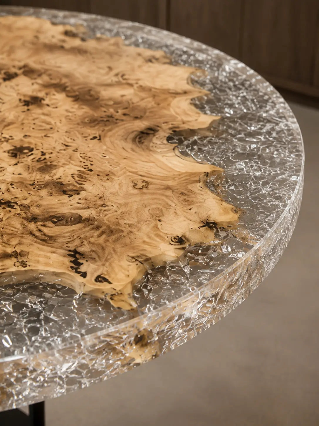 Luminous Burl Clear Epoxy Poplar Round Dining Table RT39