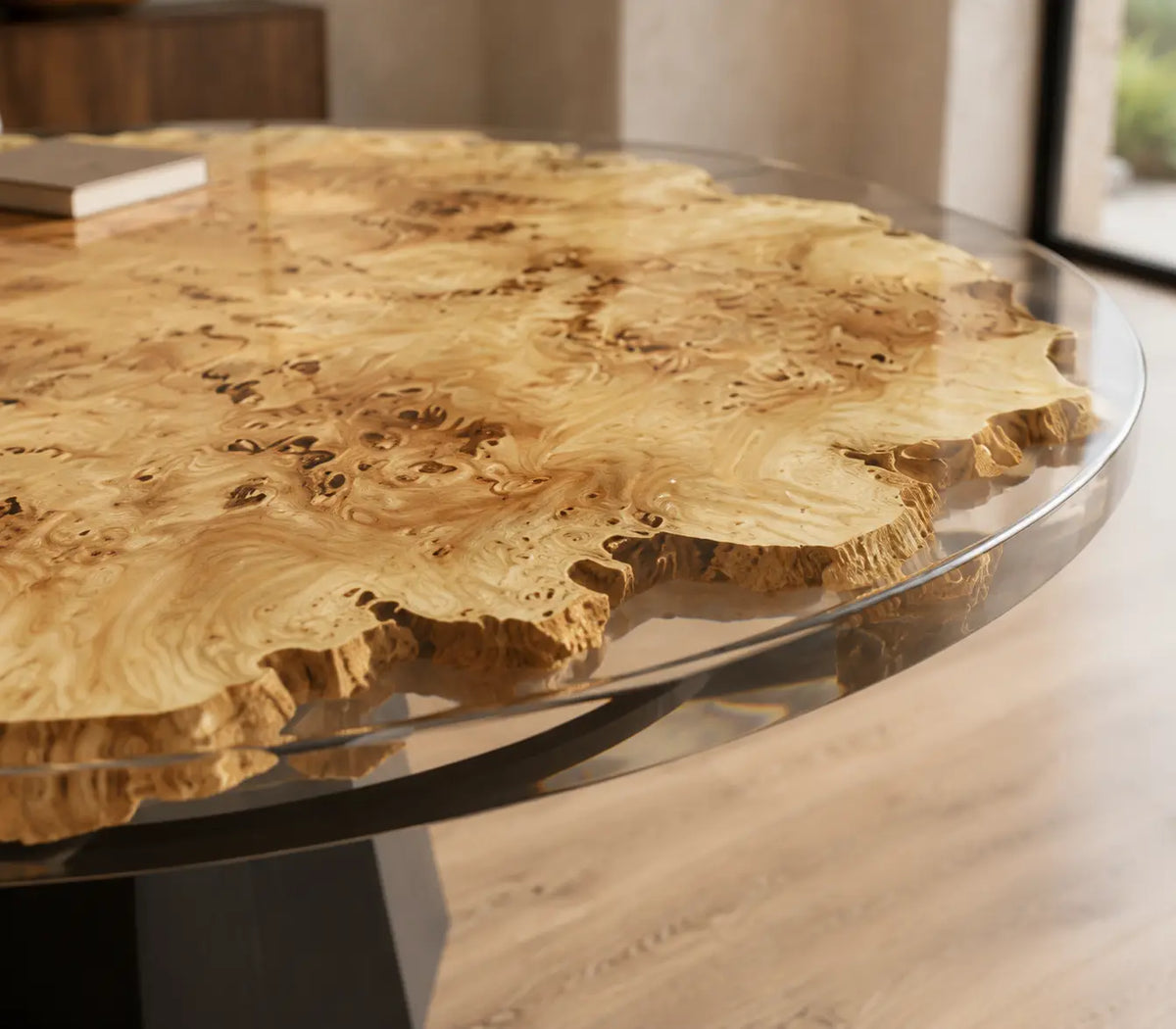 Golden Canopy Clear Epoxy Poplar Round Dining Table RT40