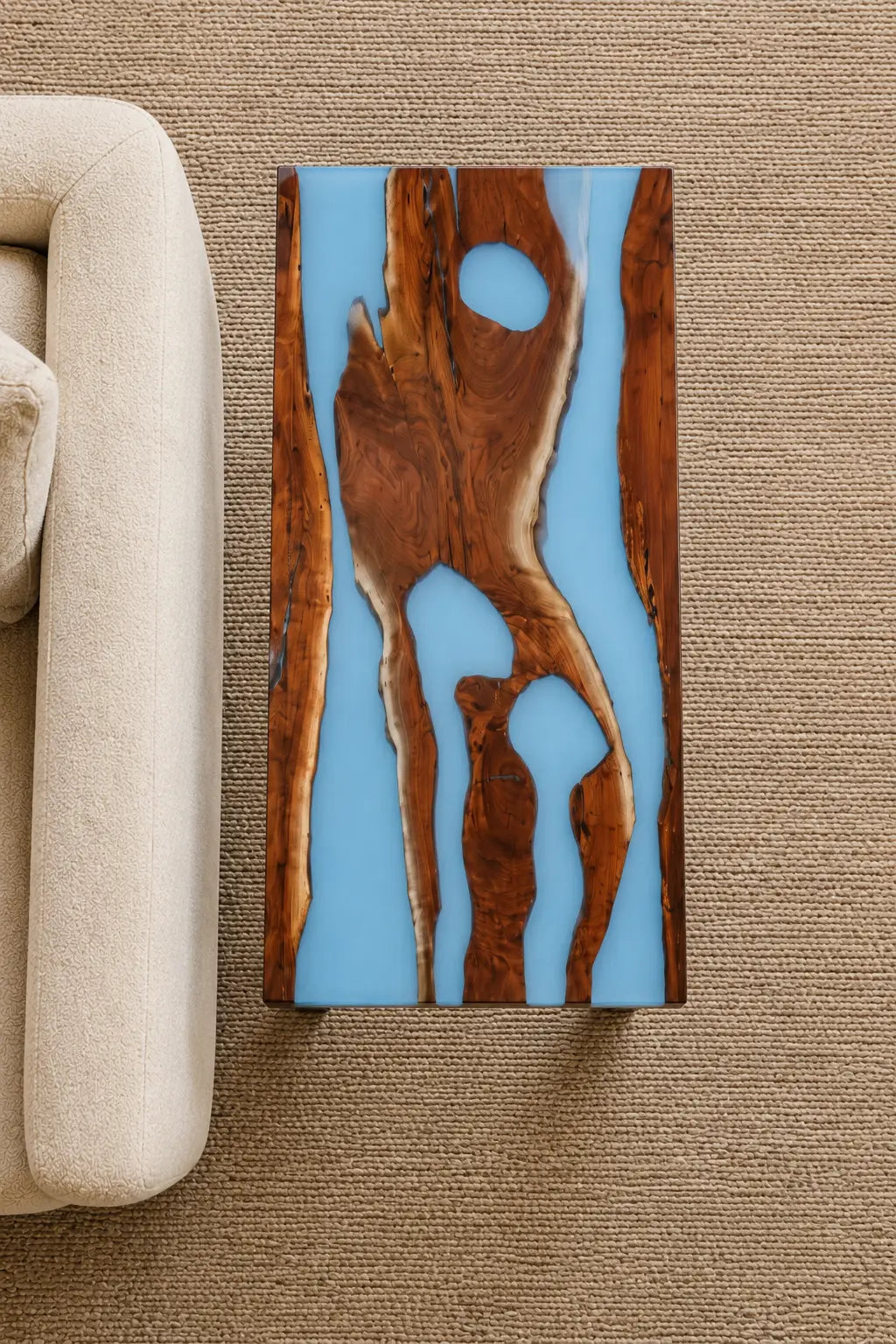 Obsidian Pool Smoky Black Epoxy River Walnut Side & End Table SET28